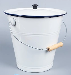 High Quality White Enamel Bucket with Cover and Handle/Ice Bucket/Milk Bucket